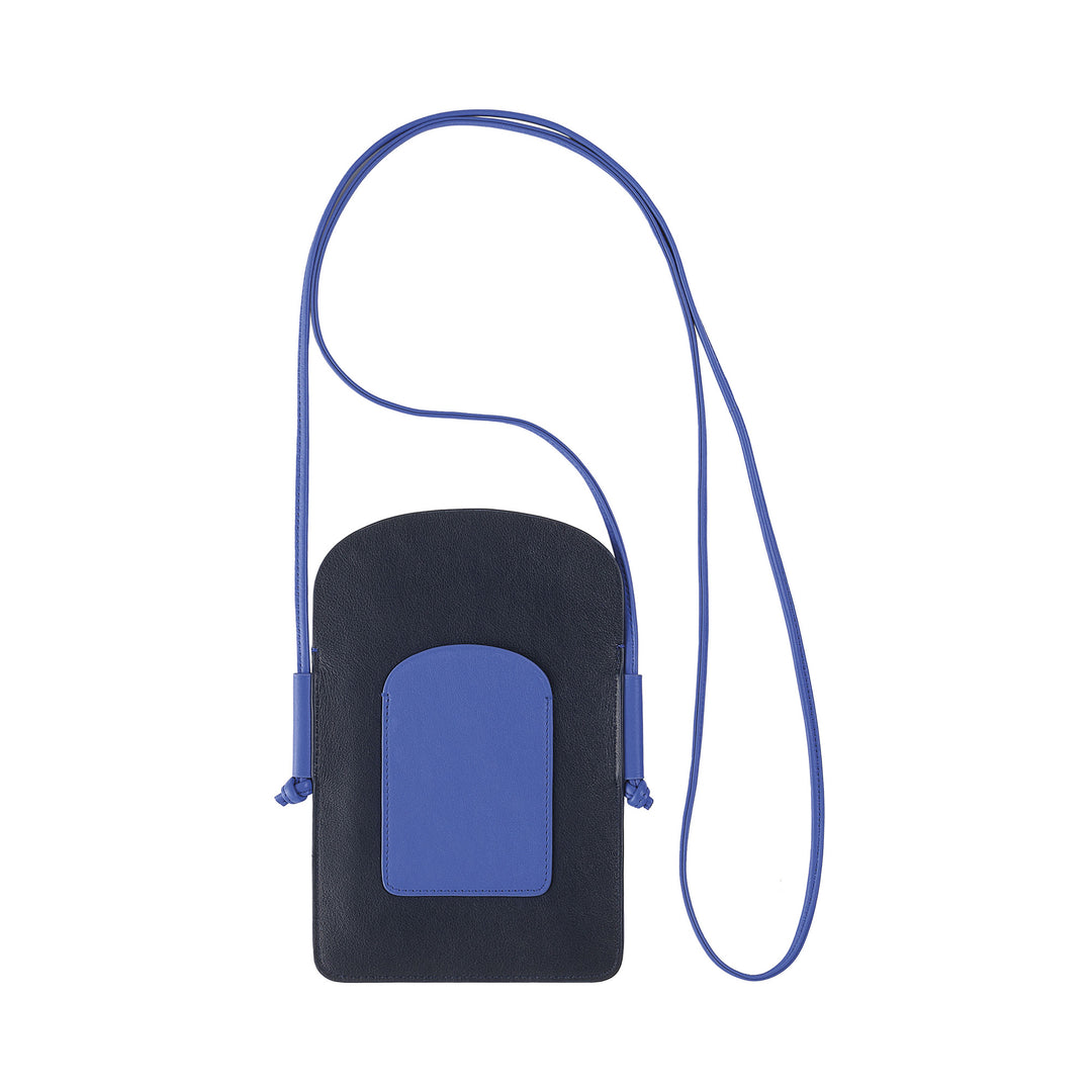 DUDU Women's Leather Neck Cell Phone Holder, Dual Pocket Smartphone Holder, Card Holder Pocket, Adjustable Strap Shoulder Strap