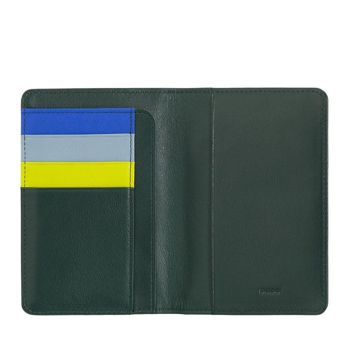 Dudu trae pasaporte de cuero y tarjetas de crédito RFID multicolor