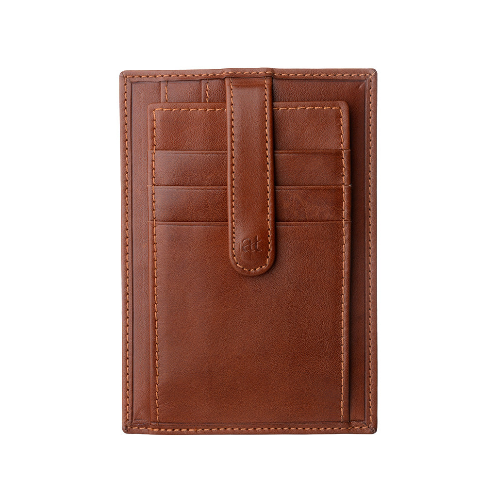 Antica Tuscany Credit Card Holder Man in Italian Genuine Leather Slim Card Holder with Clip Button