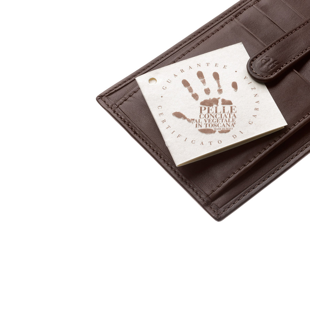 Antica Toscana Credit Credit Men's Cards In Vera Italian Leather Slip Slim Carter With Clip button