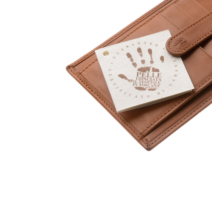 Antica Toscana Credit Credit Cards mascules en Vera Italian Leather Slip Slim Carter avec bouton Clip