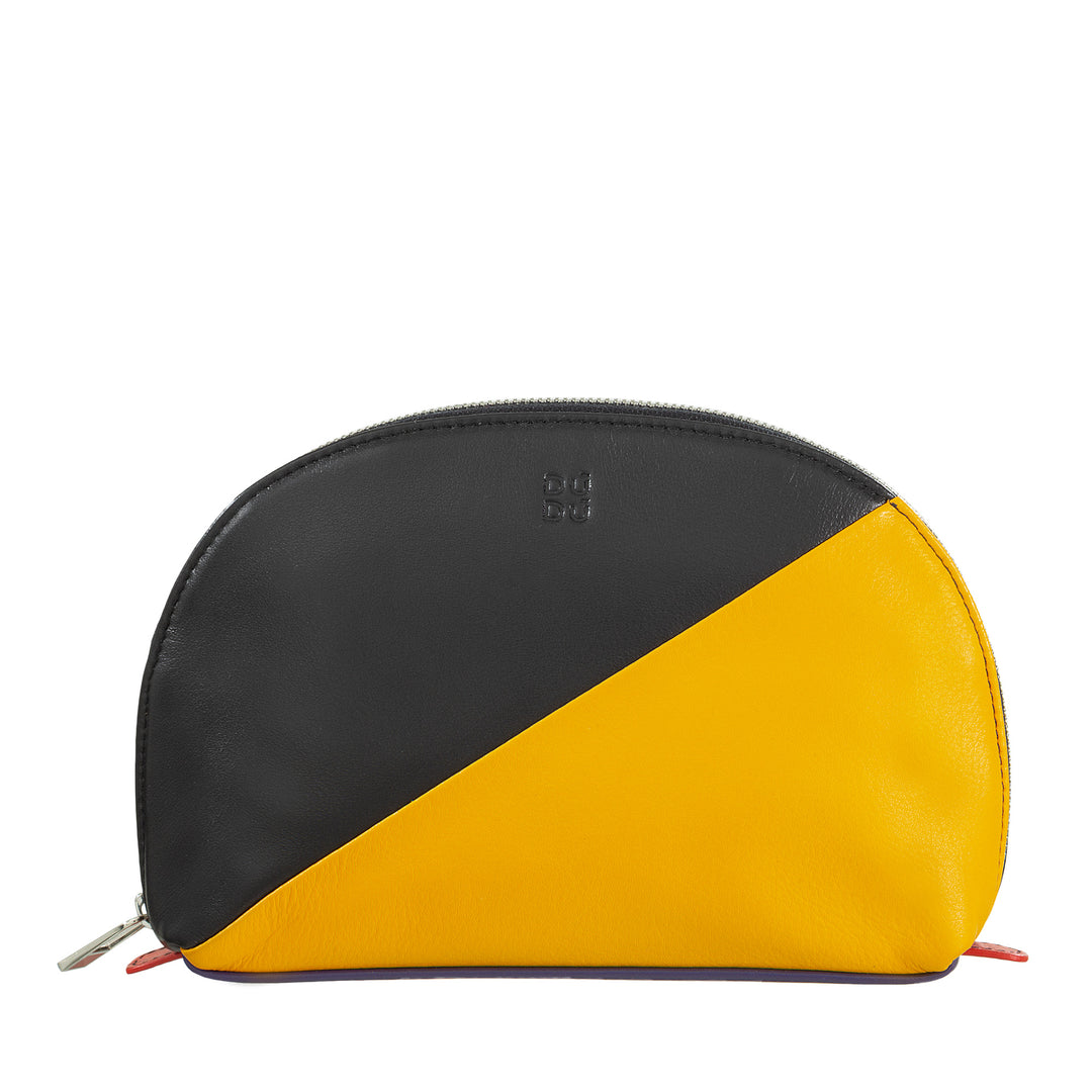 DUDU Pocket Holder Cheats Make Up Leather Travel Bag with Multicolor Zipper