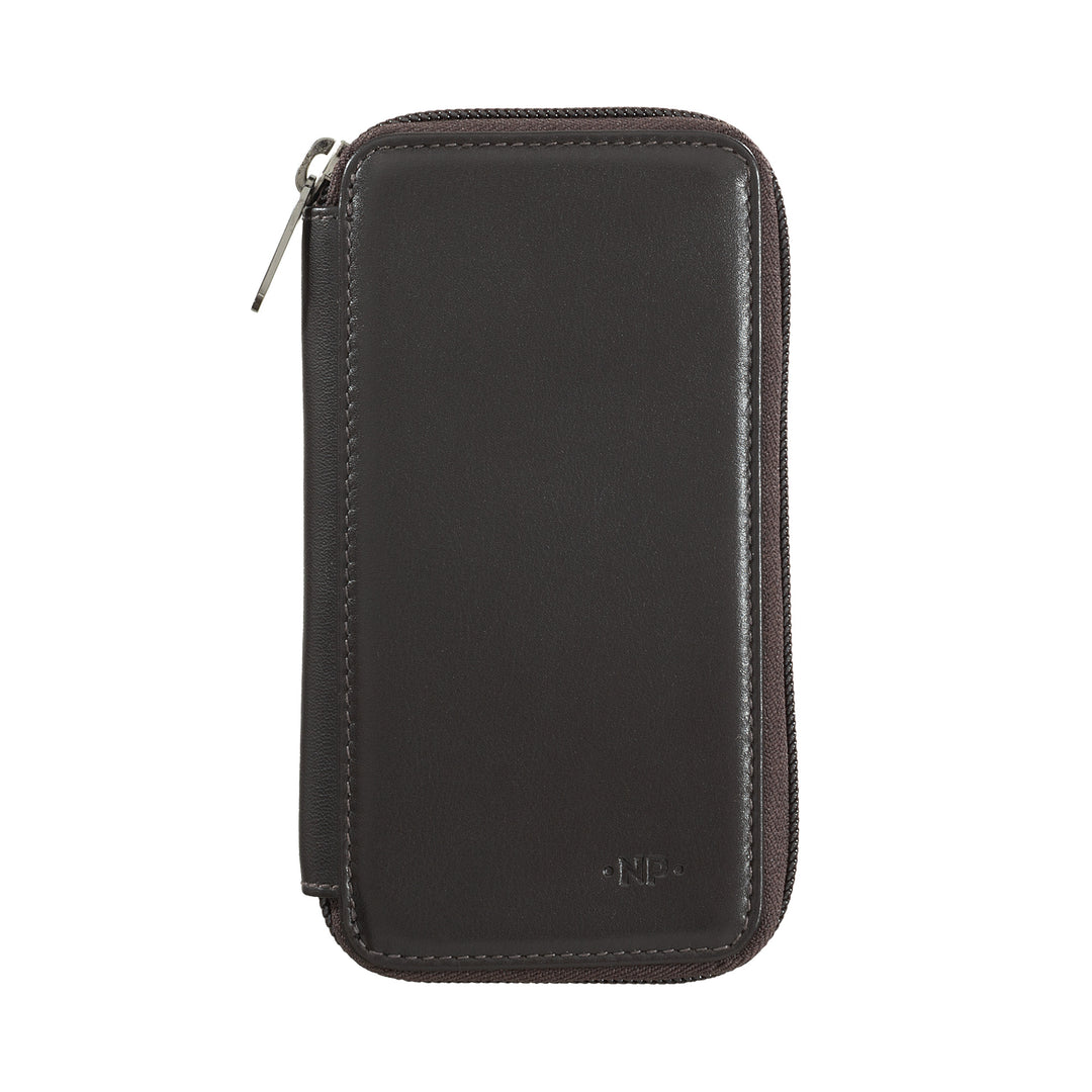 Porte-clés en cuir Nuvola 8 crochets en cuir avec fermeture à glissière 4 poches Porte-cartes de crédit et Zip Around