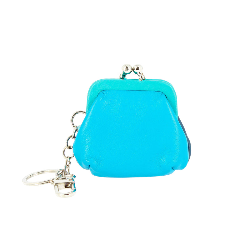 DUDU Colorful genuine leather coin purse and key ring with Clic Clac closure and double hook for keys