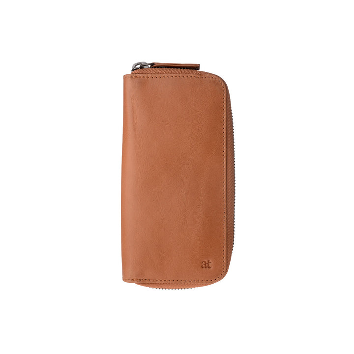 Antica Toscana Keychain in real 8 -hook leather with zip zip zip and 5 credit card holder pockets