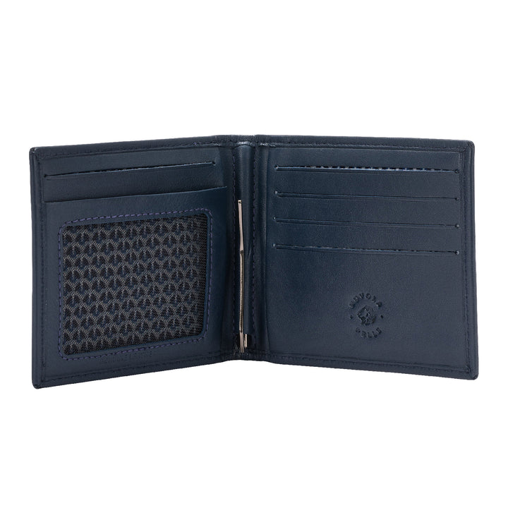 Nuvola Leder Brieftasche für Männer mit Clip -Clip -Feder in echtem Leder -Dünndesign und schlank