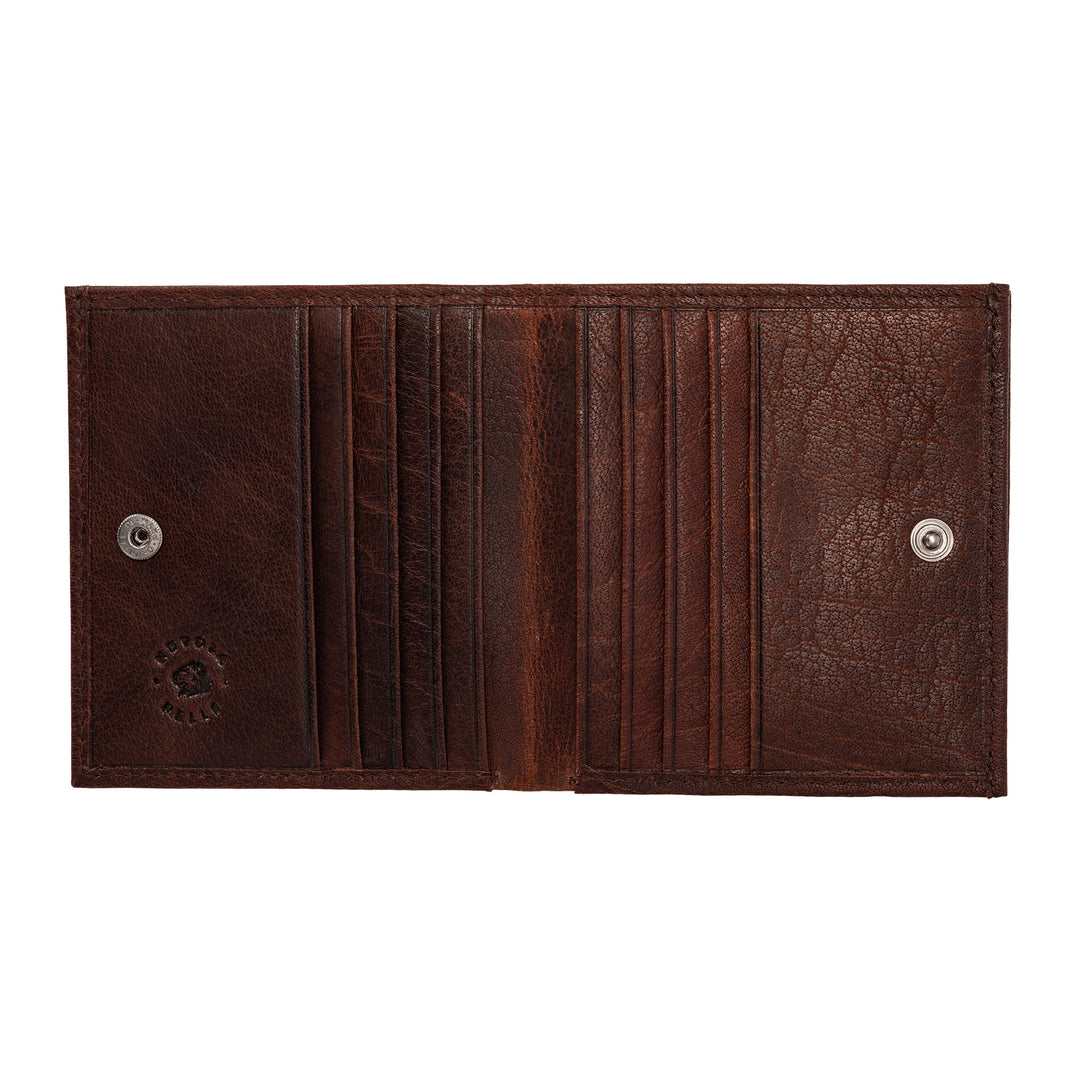 Kleine kleine kleine Mann Brieftasche Nuvola mit kompakter Lederhalter -Tag -Karte