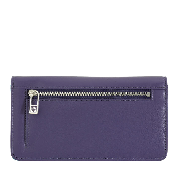 DUDU Women's Large Soft Leather Multicolor RFID Bag Wallet