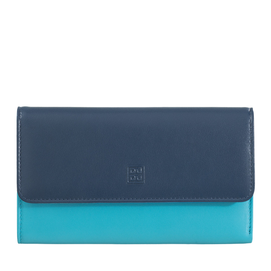 DUDU Women's Multicolor Large Soft RFID Leather Wallet