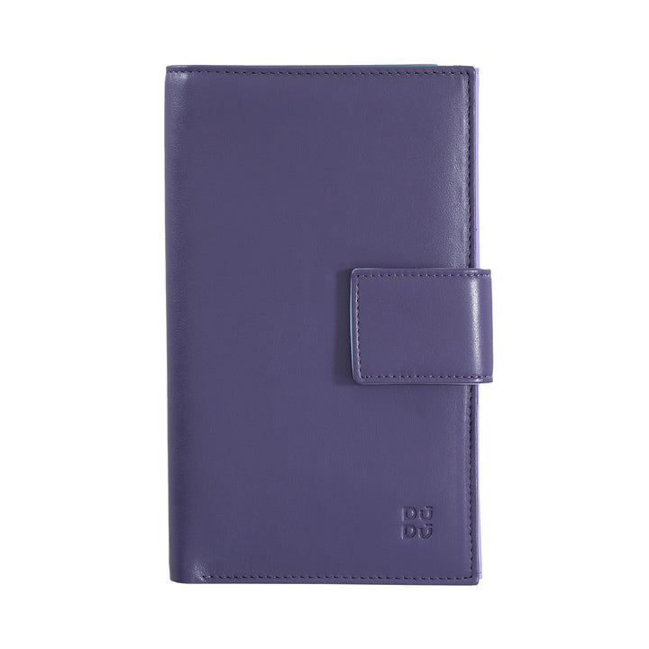 DUDU Women's Large RFID Wallet in Fine Multicolor Leather
