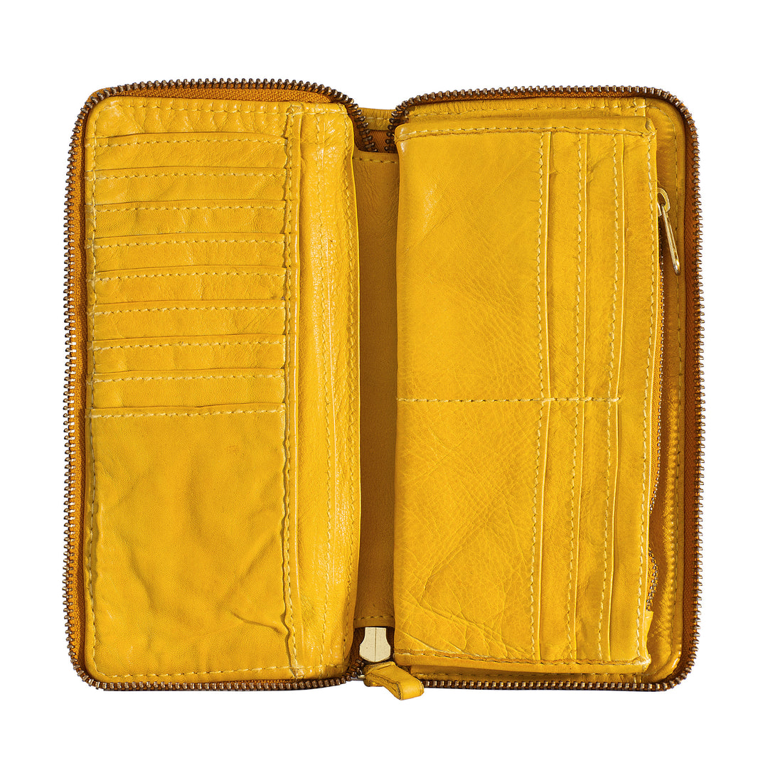 DuDu Frauenbrieftasche mit Reißverschlusszeihzeiger Zip großer Vintage Leder Borsello Multi -Taschen Haltertür