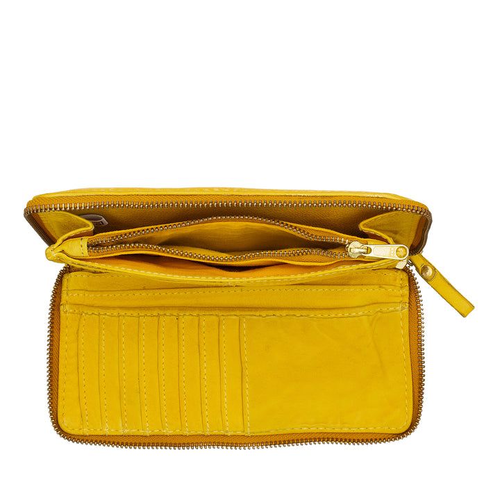 DuDu Frauenbrieftasche mit Reißverschlusszeihzeiger Zip großer Vintage Leder Borsello Multi -Taschen Haltertür