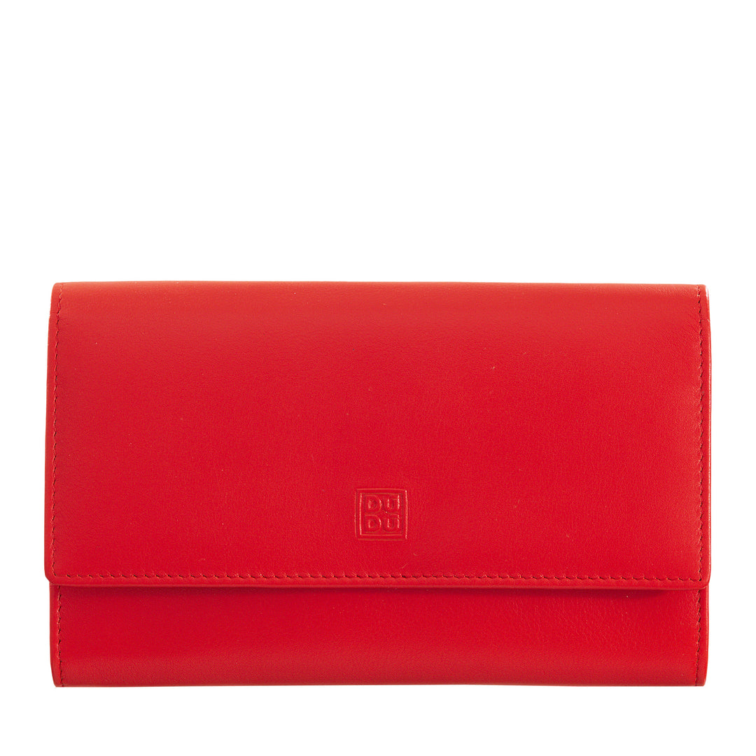 DuDu RFID -Frauenbrieftasche mit mehrfarbigen Lederfähigkeiten