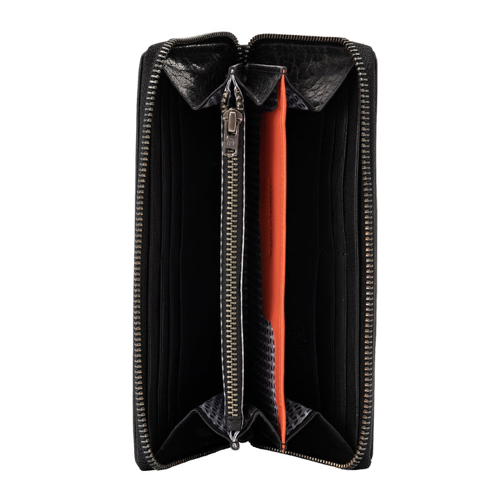 Nuvola Leather Portefeuille Femme Grande avec fermeture à glissière en cuir Multipoches Zip Around Porte-monnaie
