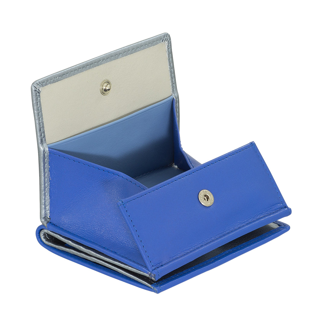 DuDu Portefeuille pour femme en cuir métallisé RFID Porte-monnaie Porte-cartes de crédit et billets