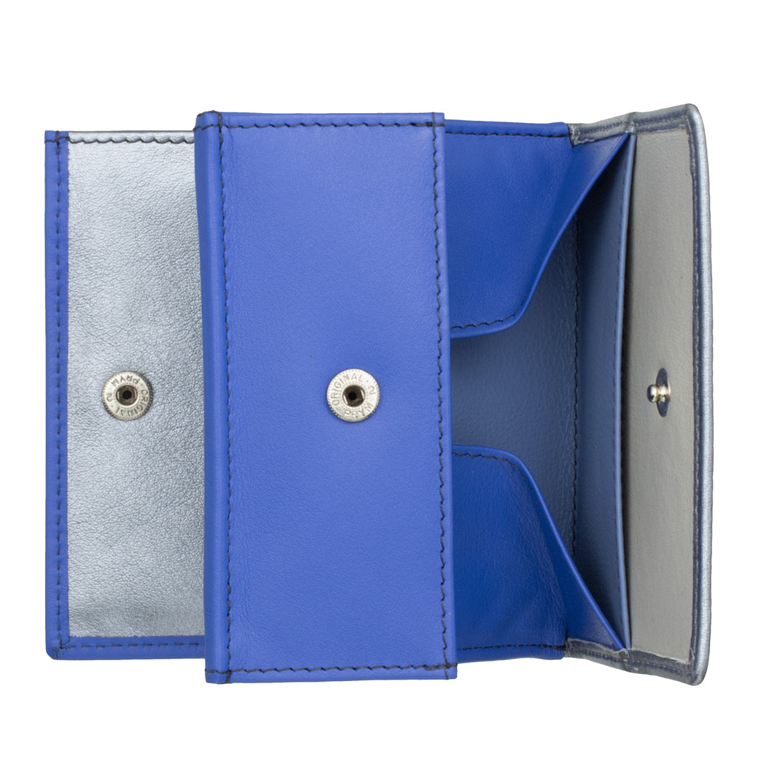 DuDu Kleine Frauenbrieftasche in Metallic Leder -RFID -Halterhalter und Banknotenhalterhalter