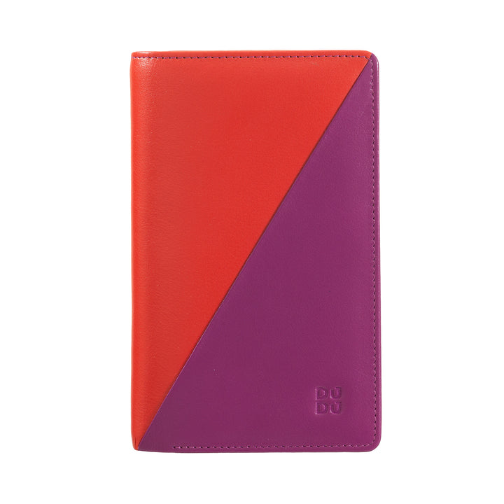 DuDu Portefeuille pour femme RFID en cuir multicolore avec porte-monnaie à fermeture à glissière, pochettes porte-cartes et cartes