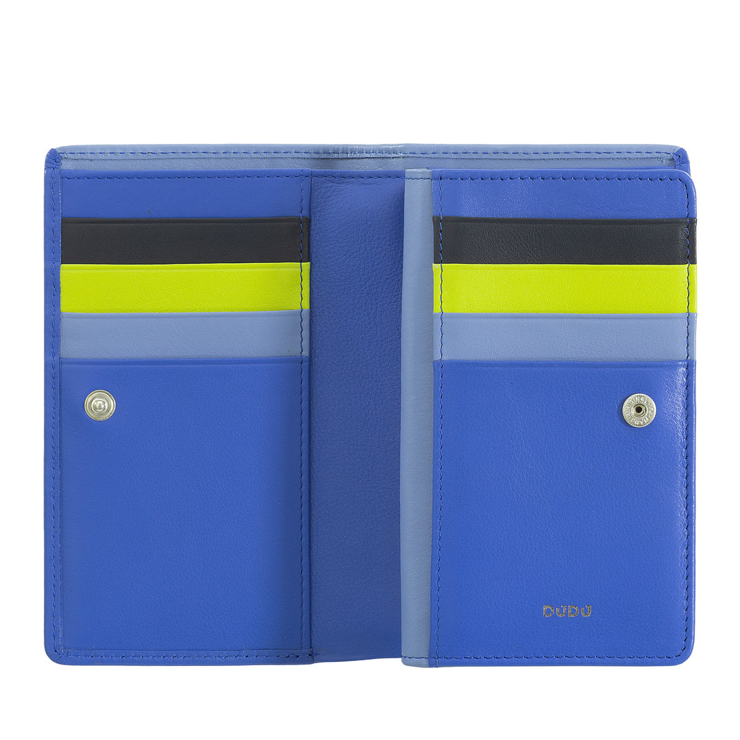 DUDU Portafoglio da Donna Colorato RFID in Pelle Multicolore con Portamonete a Cerniera, Tasche Porta Carte e Tessere