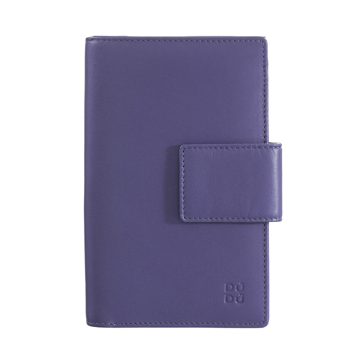 DUDU Women's RFID Wallet Large Capacity Genuine Leather Multi-Compartment with Zipped Coin Holder and Card Holder