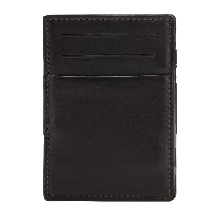 Nuvola Ledermagie Portfolio Mann in Leder Magic Wallet klein mit 6 Kreditkarten Taschen