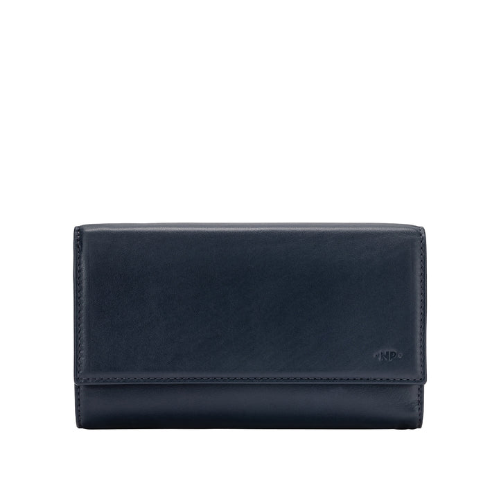 Nuvola Leather Portefeuille Femme Grande capacité en cuir véritable Multipoches avec porte-monnaie Porte-cartes de crédit
