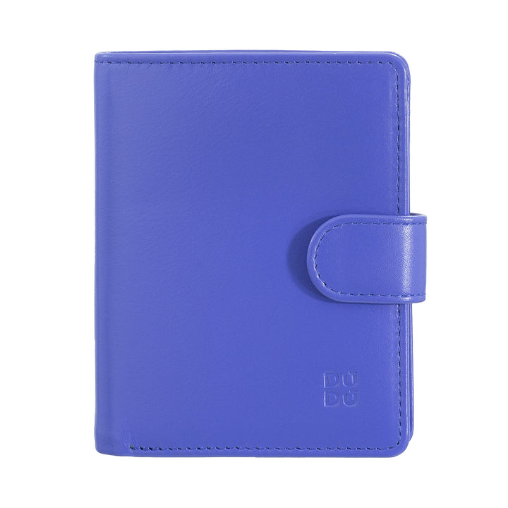 DUDU Women's Wallet Real Leather Small RFID Leather Card Holder with Zipper Coin Wallet Banknotes, External Closure
