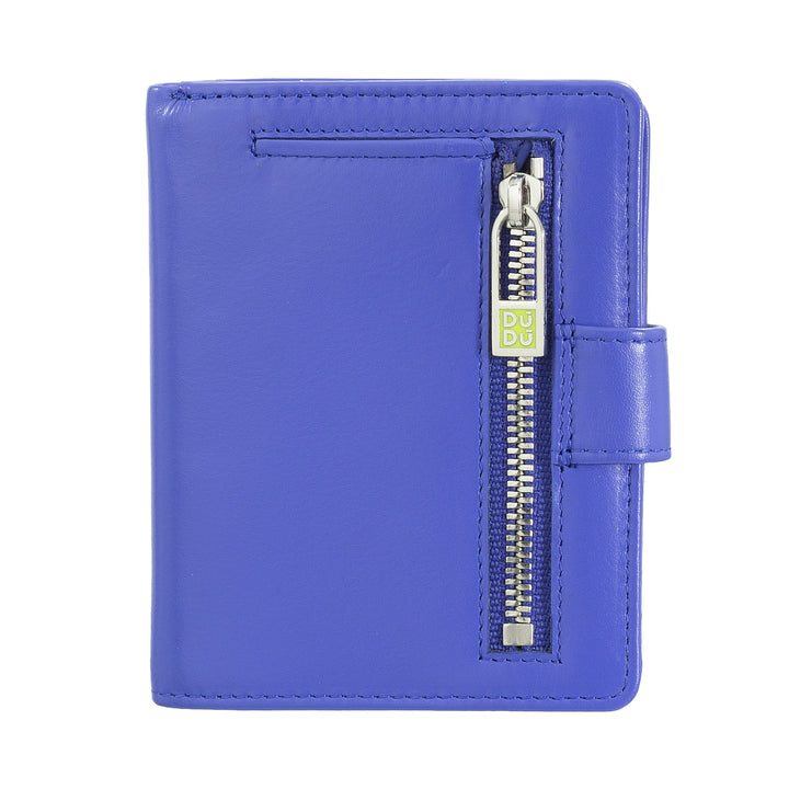 Dudu Women's Wallet in Vera Little Leather Leather Rfid Leather with Crescete Hinge Door Banknotes, External Closure