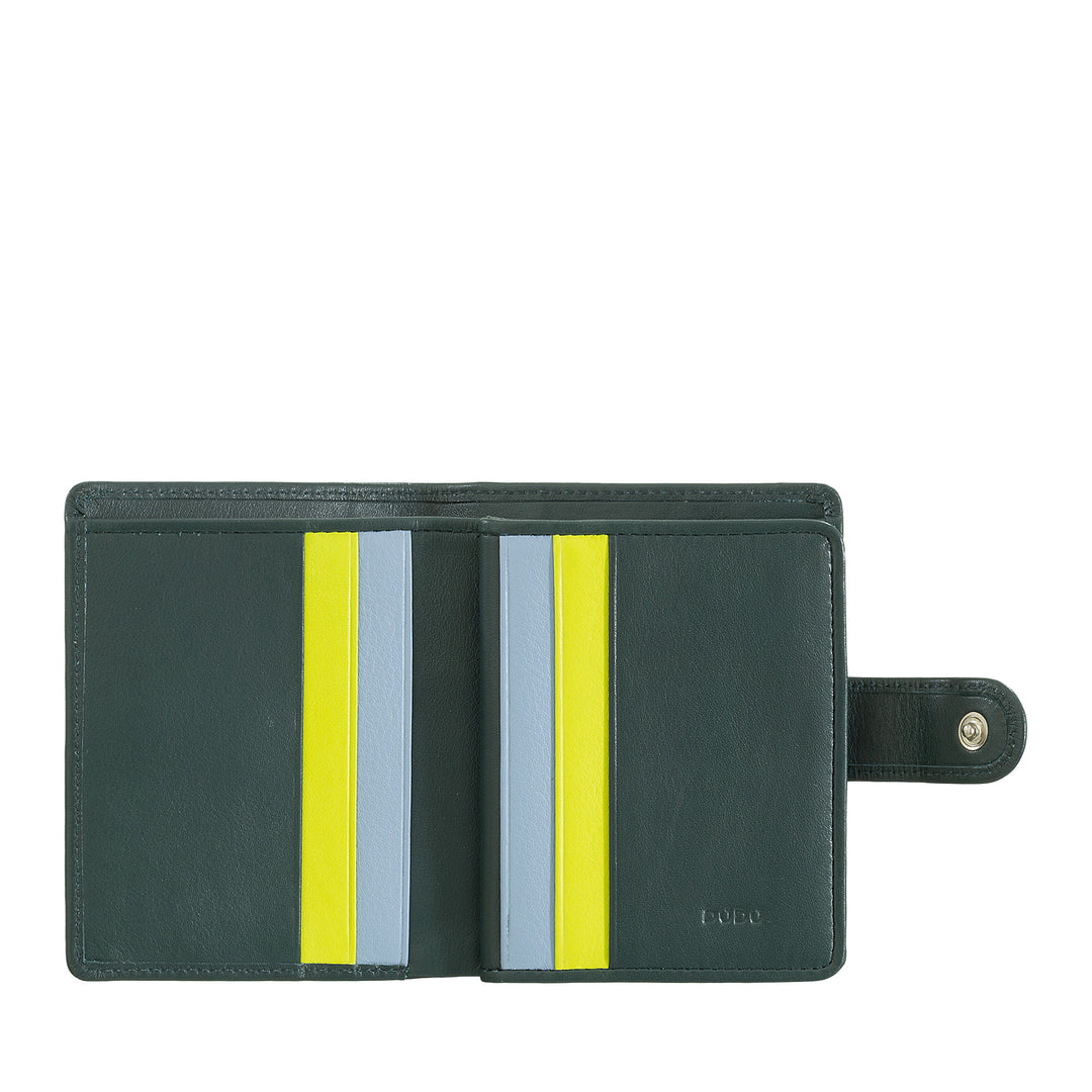 Dudu Frauenbrieftasche in Vera Little Leder Leder RFID -Leder mit Cresceten -Scharnier -Tür -Banknoten, Außenverschluss