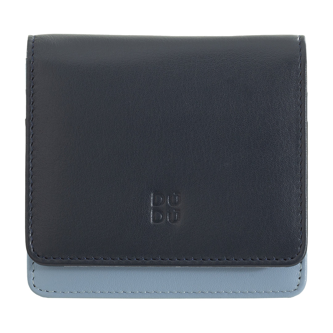 DUDU Women's Wallet Small RFID Shielded Leather Ultra Compact with Internal Zip and 8 Card Holders