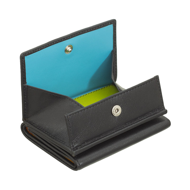 DUDU Small Herren Leder Brieftasche, Frauenbrieftasche, kompaktes Design mit Banknoten und Karten Türen Türen