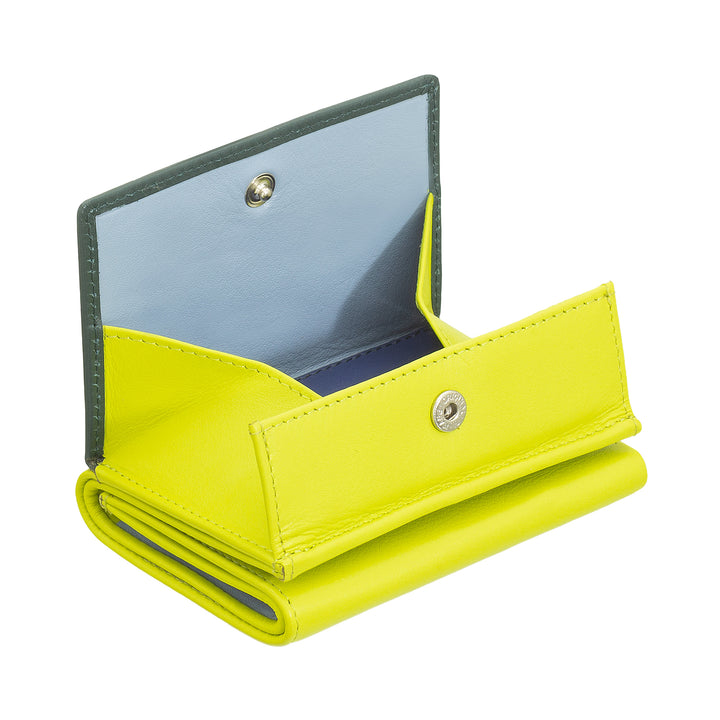 DuDu Kleine Leder -Männerbrieftasche, Frauenbrieftasche, kompaktes Design mit Halterhalter und Karten