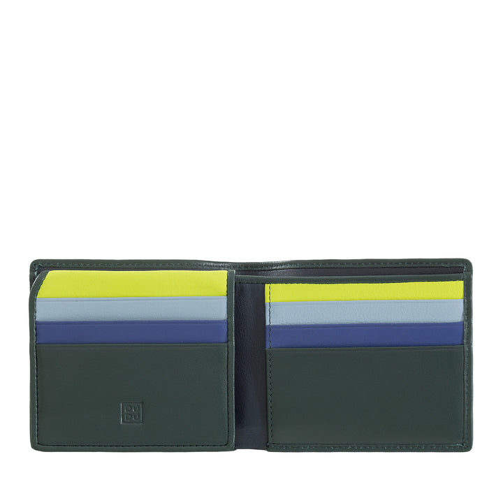 DUDU Men's RFID Small Wallet Leather Multicolor Card Holder Card Cards