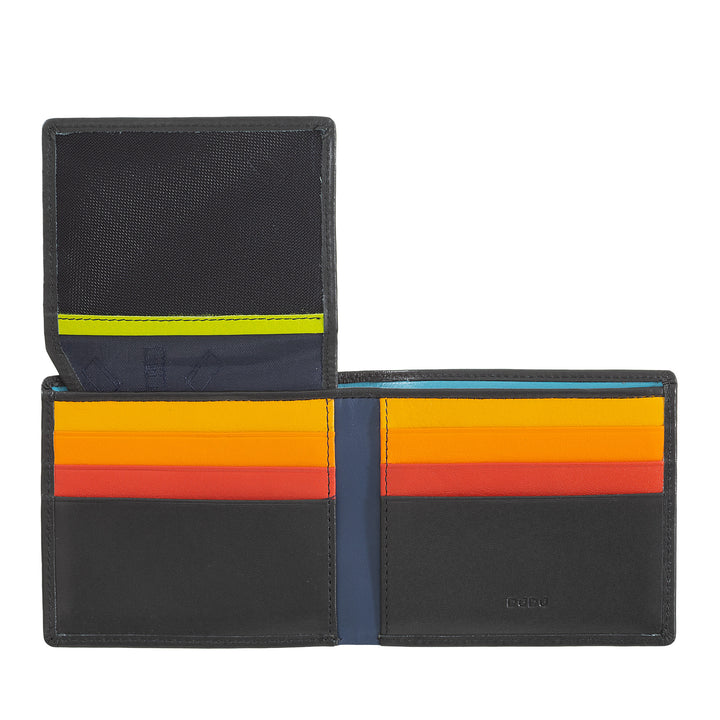 DuDu Portefeuille petit homme RFID en cuir multicolore Porte-cartes