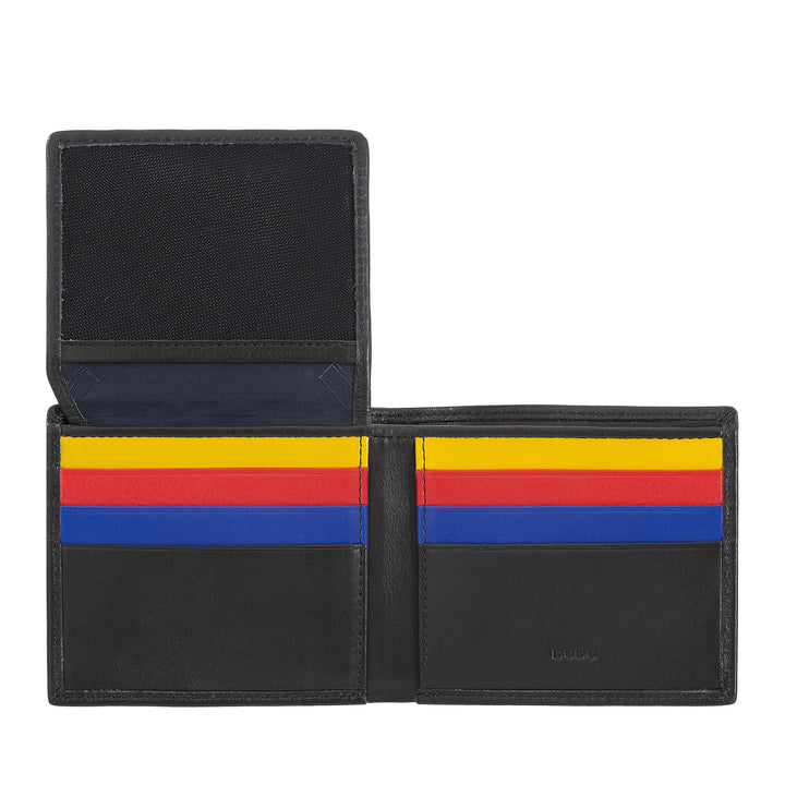 DuDu Portefeuille petit homme RFID en cuir multicolore Porte-cartes