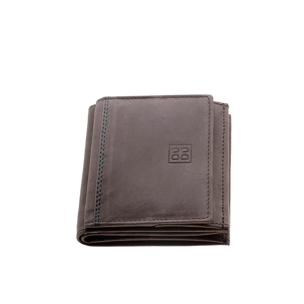 Men's Small Vintage Leather Wallet with DUDU Coin Bag