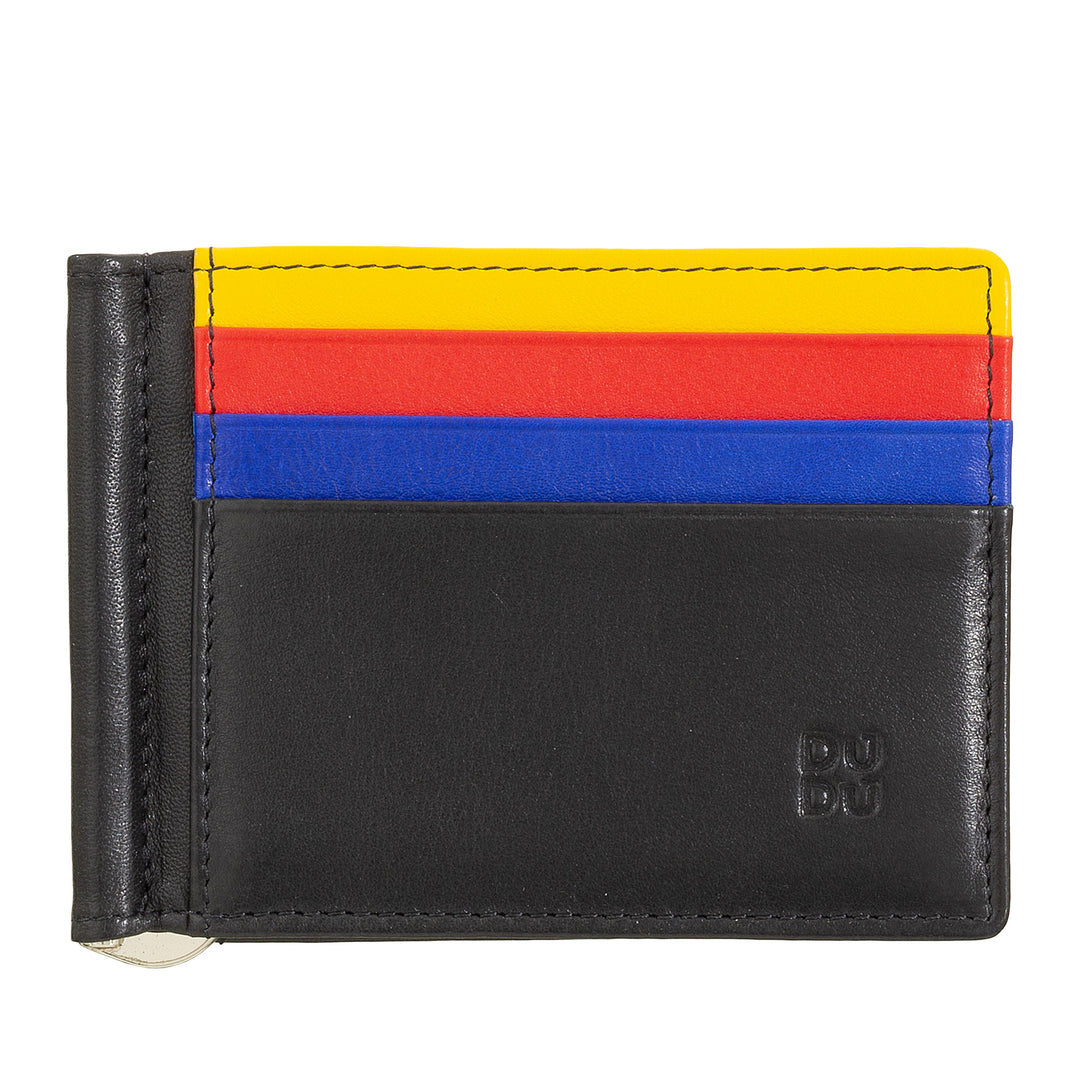 DUDU Herren Brieftasche mit Lederkleidung in Lederhalter Kreditkarten Clip Dünner Banknoten Fliesenhalter