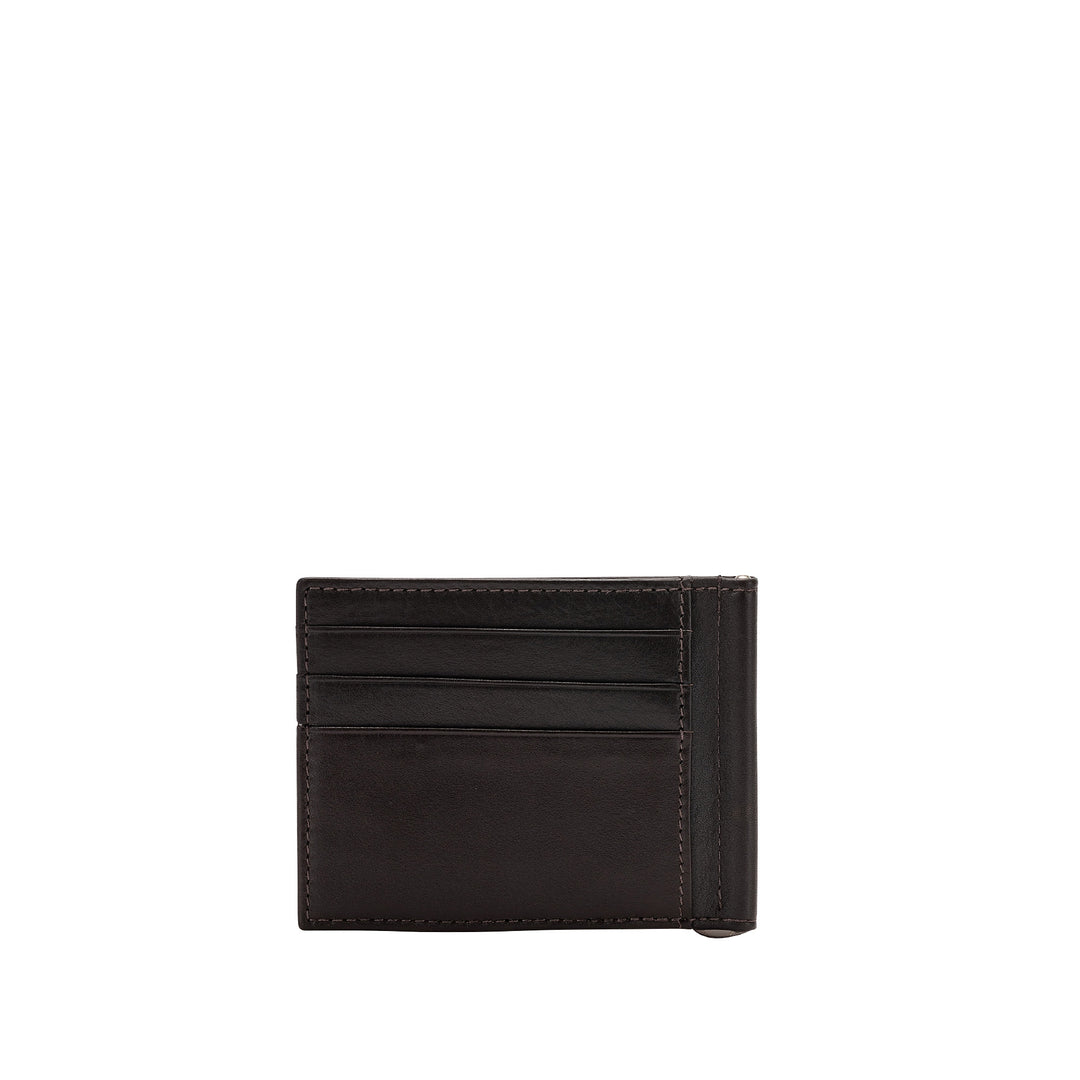 Nuvola leather wallet for men's clips in leather firm banknotes with pockets card holder tag