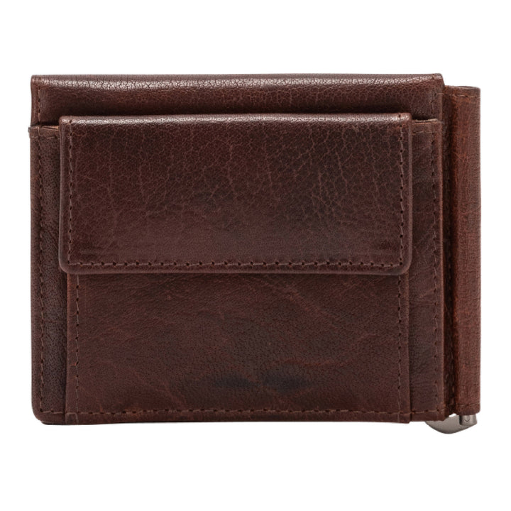 Cloud Leather Men's Wallet Money Clip with Coins and Credit Cards Banknote Clip Trifold Thin