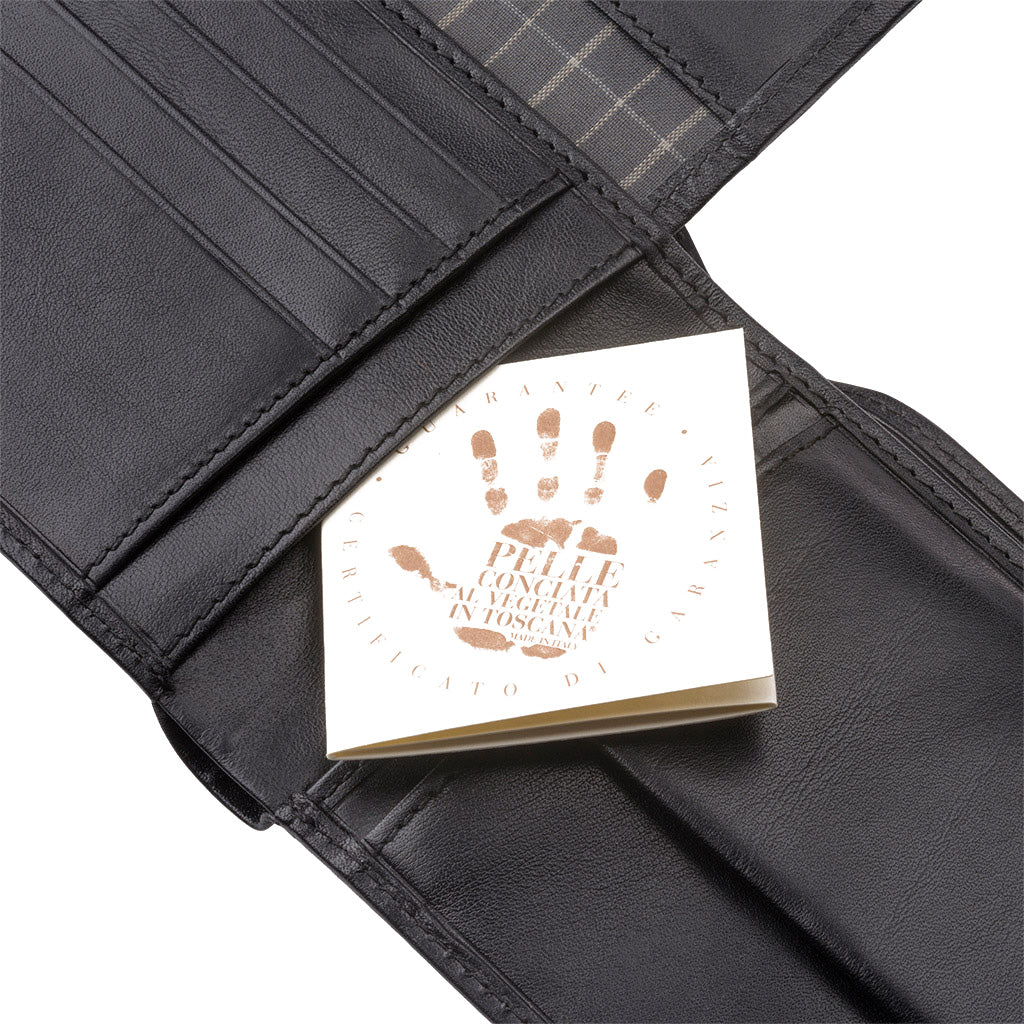 ANTICA TOSCANA Classic Men's Portfolio en réel cuir italien avec support et cartes de crédit Poches et poches