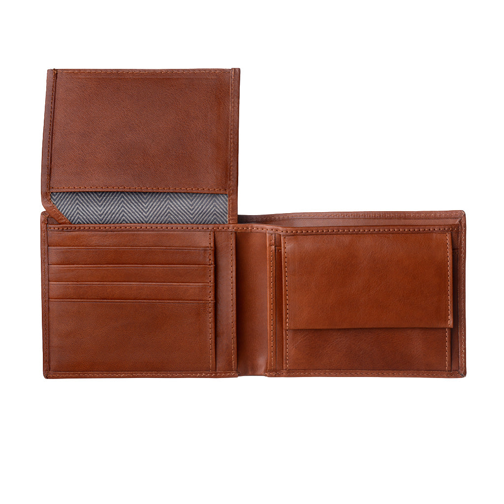 Antique Tuscan Men's Classic Italian Genuine Leather Wallet with Coins and Pockets Credit Card Holder