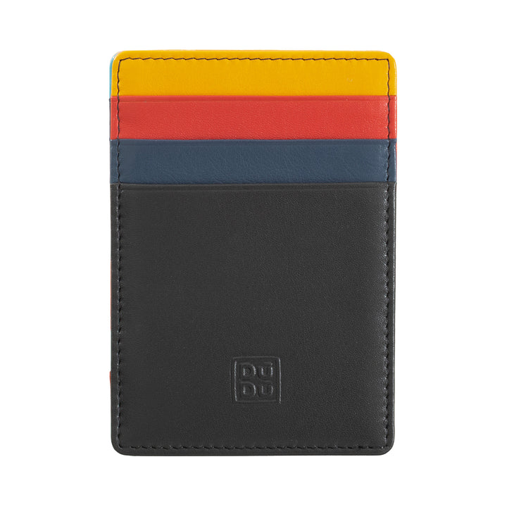 DuDu Magic Wallet Men Magic Wallet in farbenfrohen mehrfarbigen Leder mit 6 Kreditkarten -Slots