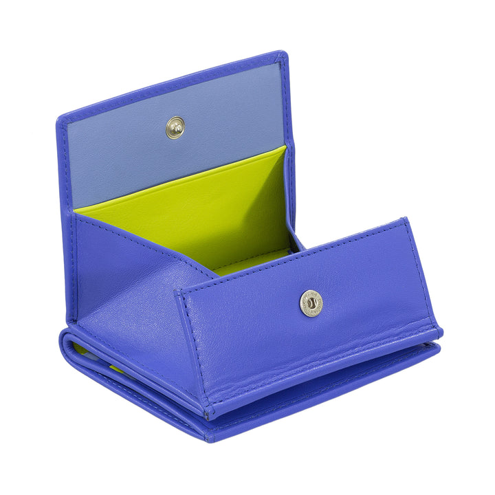 DuDu Portefeuille RFID en cuir multicolore Porte-cartes et pièces