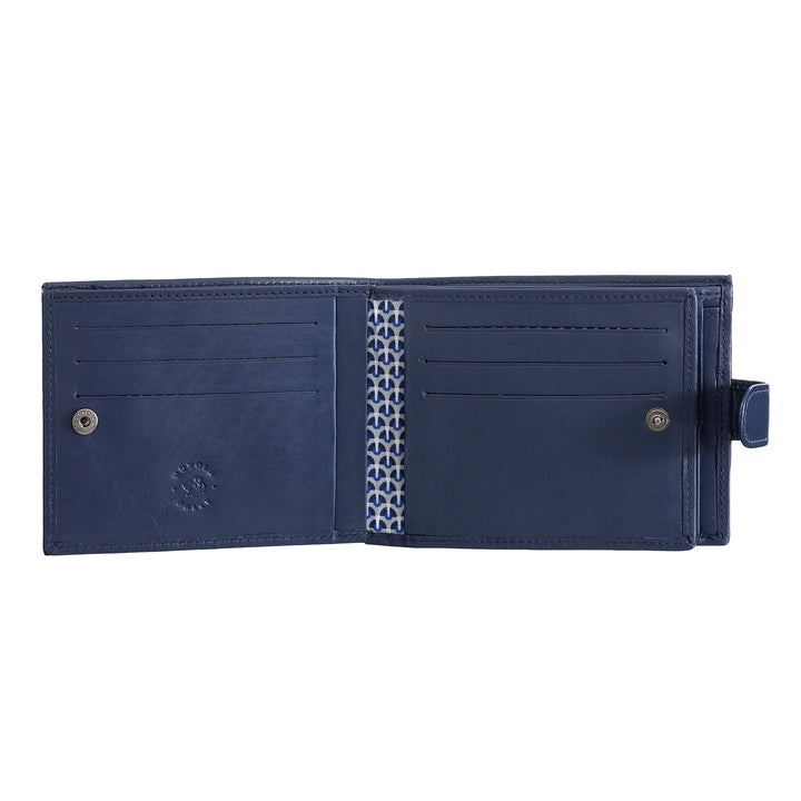 Nuvola Leder Brieftasche für Männer in weichem Triufold -weichem Leder mit Türhalter und Knopfverschluss