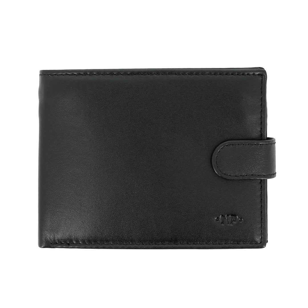 Cloud Leather Men's Leather Wallet with Outer Zip Button Closure Internal and Coin Wallet