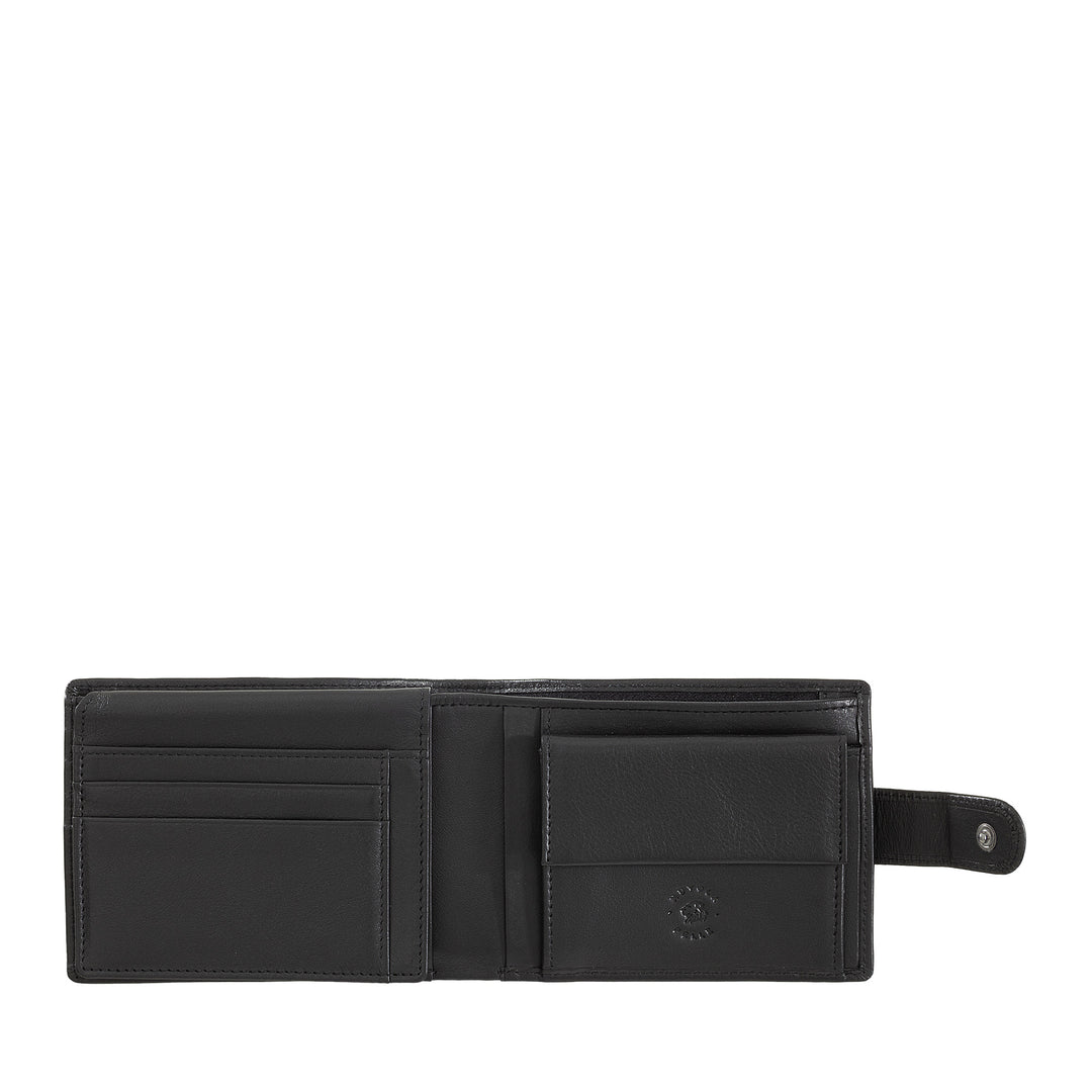 Cloud Leather Men's Leather Wallet with Outer Zip Button Closure Internal and Coin Wallet