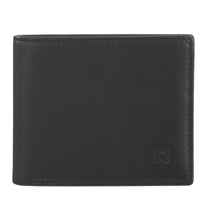 DuDu Männer schlanker Leder Brieftasche mit RFID -Schutzkartenhalter mit farbigen Brieftüren