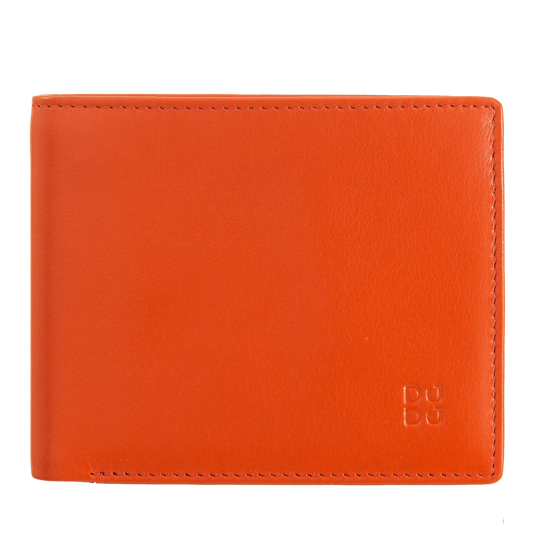 DuDu Portefeuille Slim en cuir avec protection RFID Porte-cartes de crédit avec porte-monnaie Portefeuilles colorés