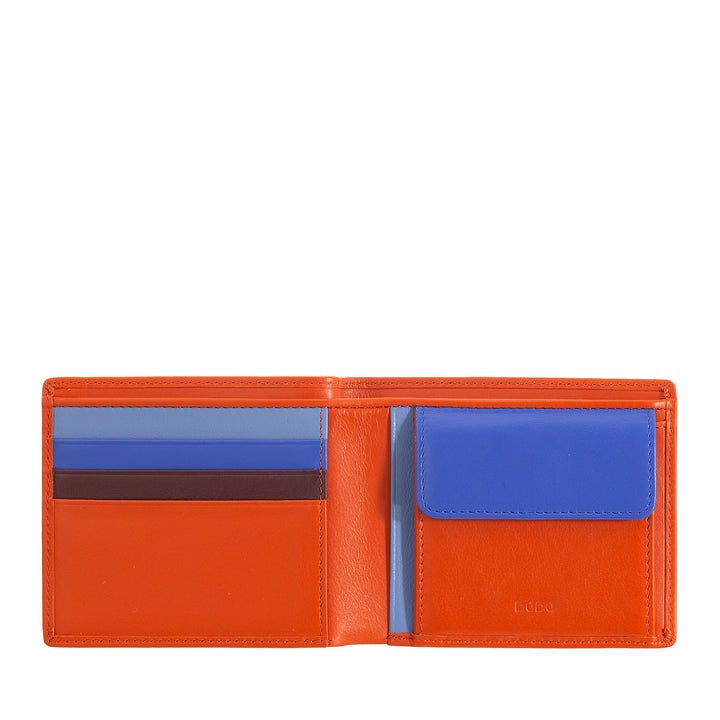 DuDu Portefeuille Slim en cuir avec protection RFID Porte-cartes de crédit avec porte-monnaie Portefeuilles colorés