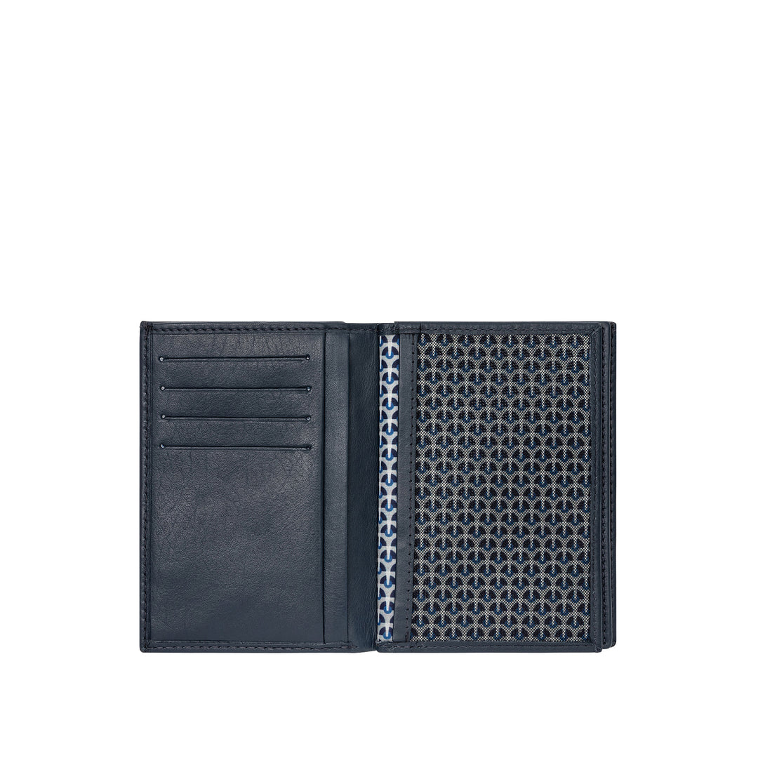 Nuvola -Leder -Brieftasche für Männer in echtem vertikalem Nappa -Leder aus 16 Gängen