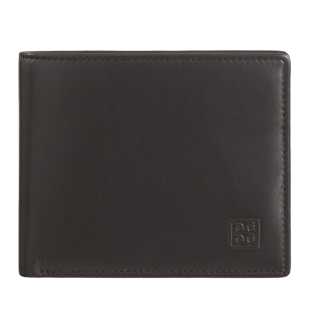 DUDU Portafoglio uomo RFID porta carte di credito in vera pelle da 8 tessere porta banconote - Capodagli 1937